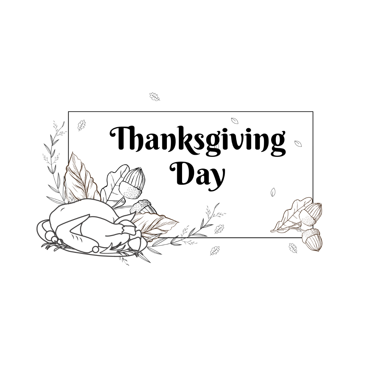 Thanksgiving Day Image Drawing Template