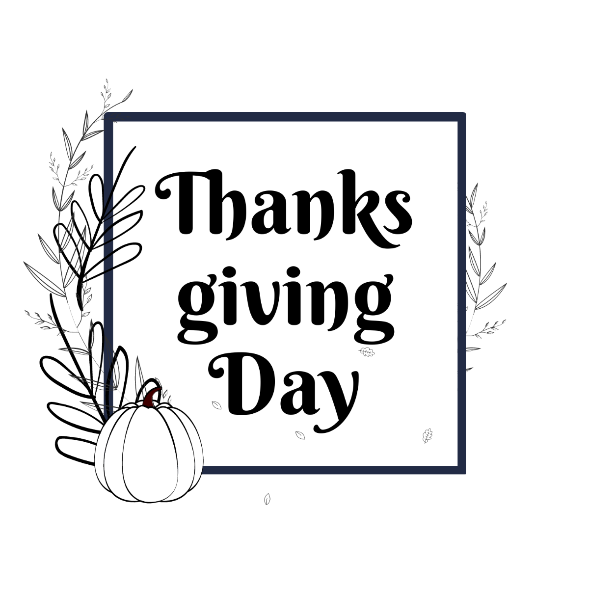 Easy Thanksgiving Day Drawing Template