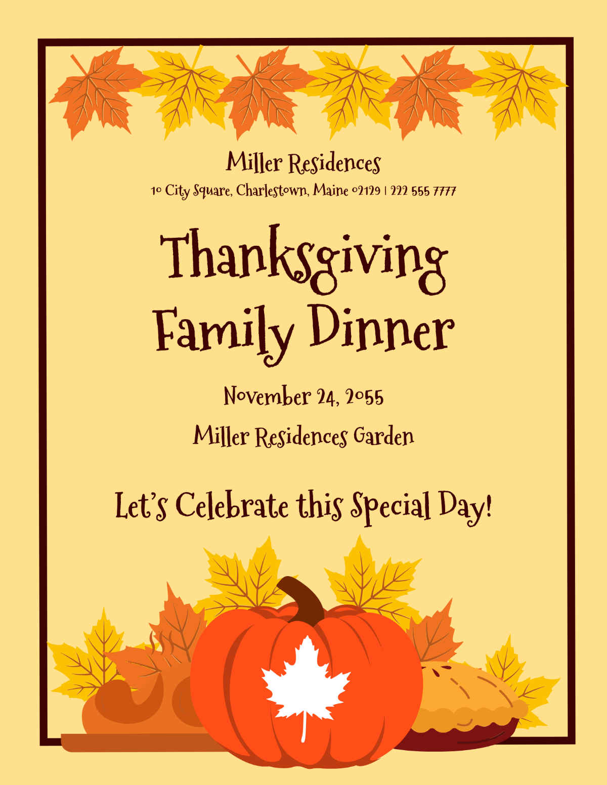 Thanksgiving Day Event Flyer Template