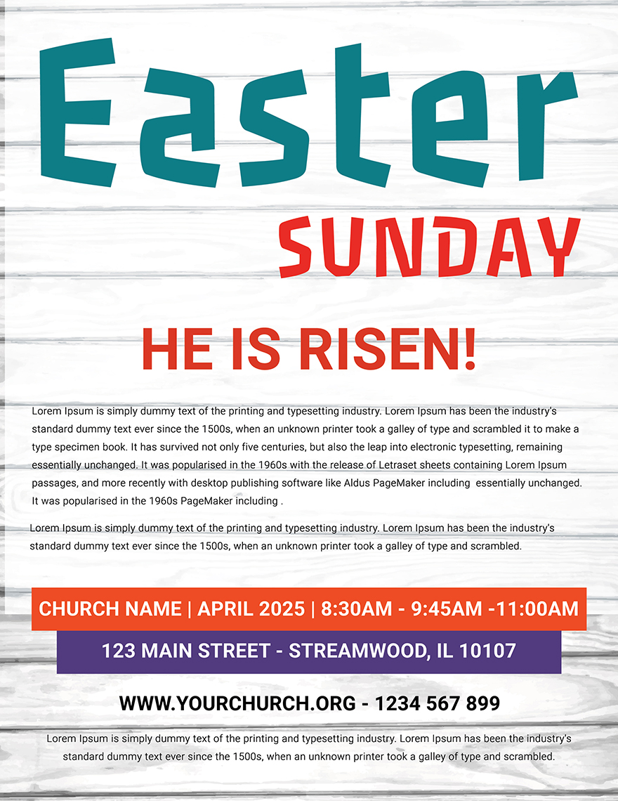Easter Sunday Risen Flyer Template