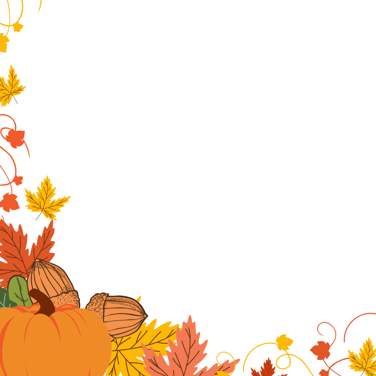 Thanksgiving Day Border Clipart Template