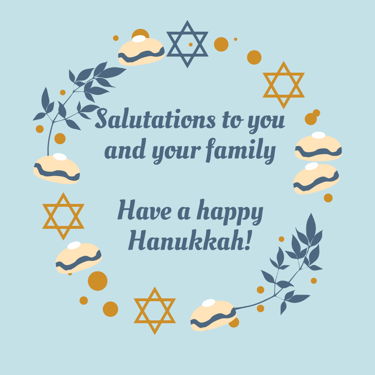 Free Hanukkah Greeting Card Vector Template