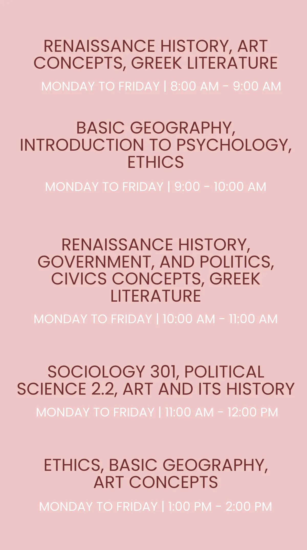 Free Course Schedule Mobile Presentation Template to Edit Online