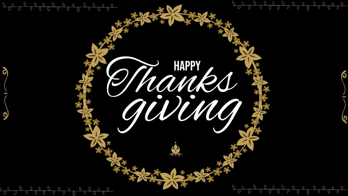 Thanksgiving Day Gold Background Template