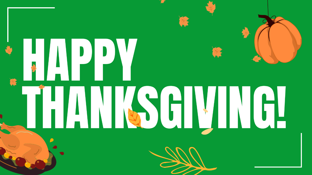 Thanksgiving Day Green Background Template
