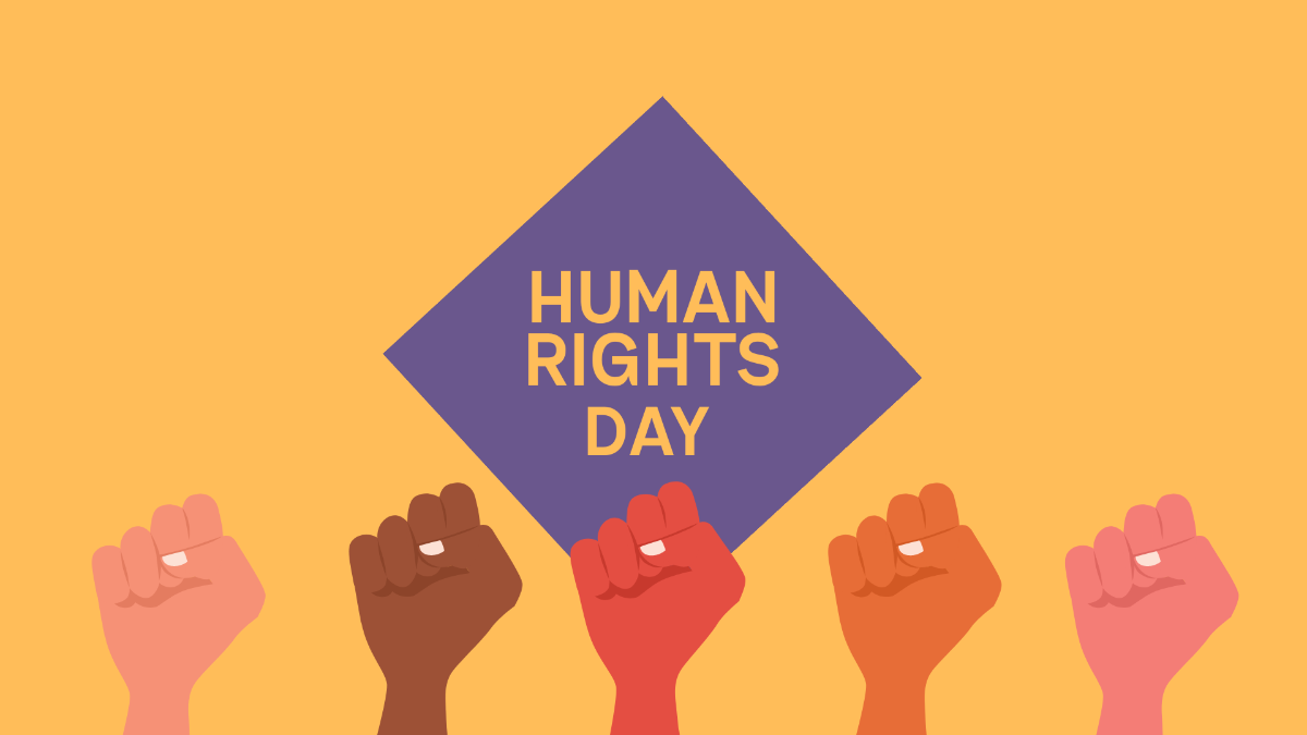 Free Human Rights Day Cartoon Background Template