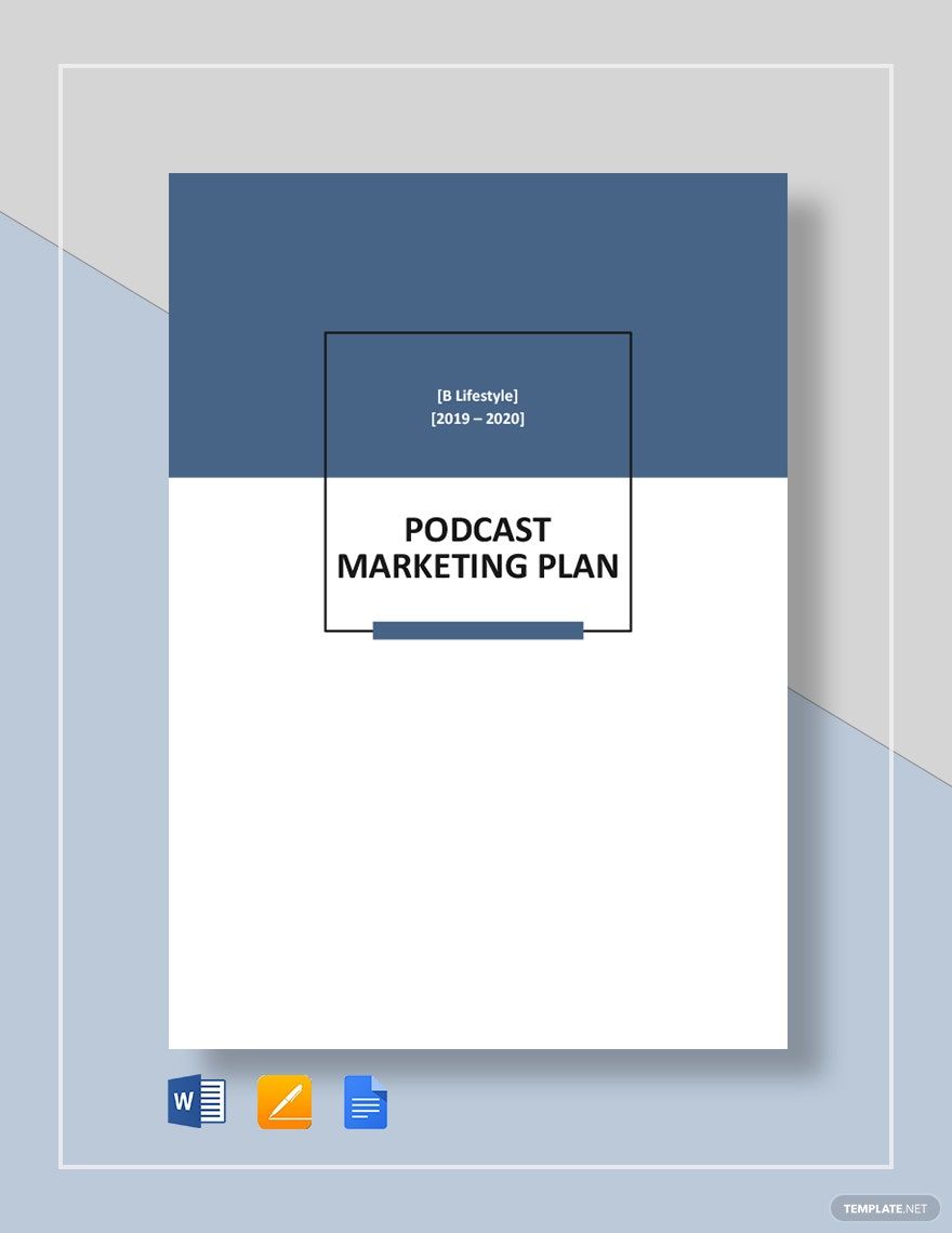 Podcast Marketing Plan Template in Word, Google Docs, Apple Pages