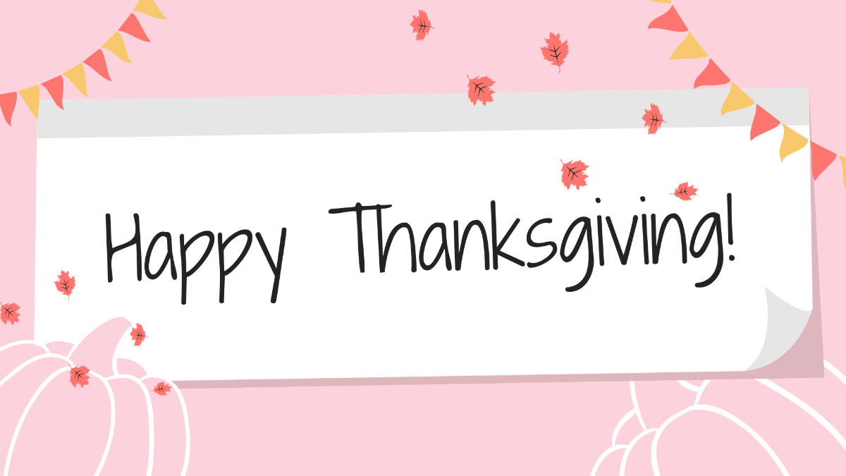Thanksgiving Day Pink Background Template