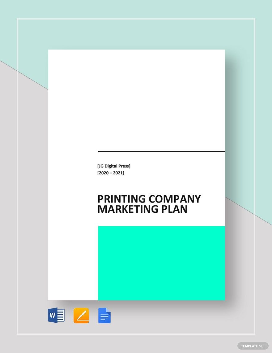 Printing Company Marketing Plan Template