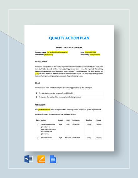 15+ Quality Control Plan Templates in Word | Google Docs | Apple Pages ...