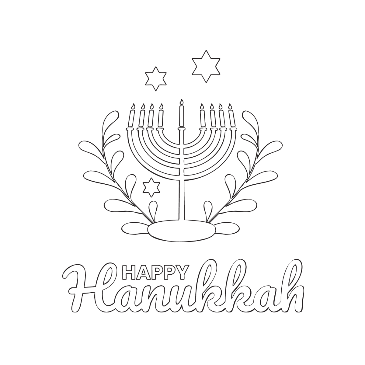 Free Hanukkah Drawing Vector Template