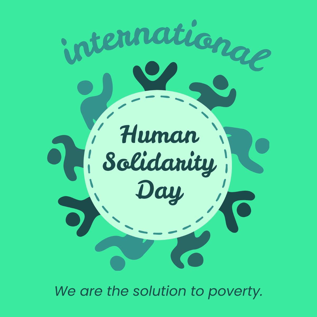 International Human Solidarity Day Flyer Vector Template