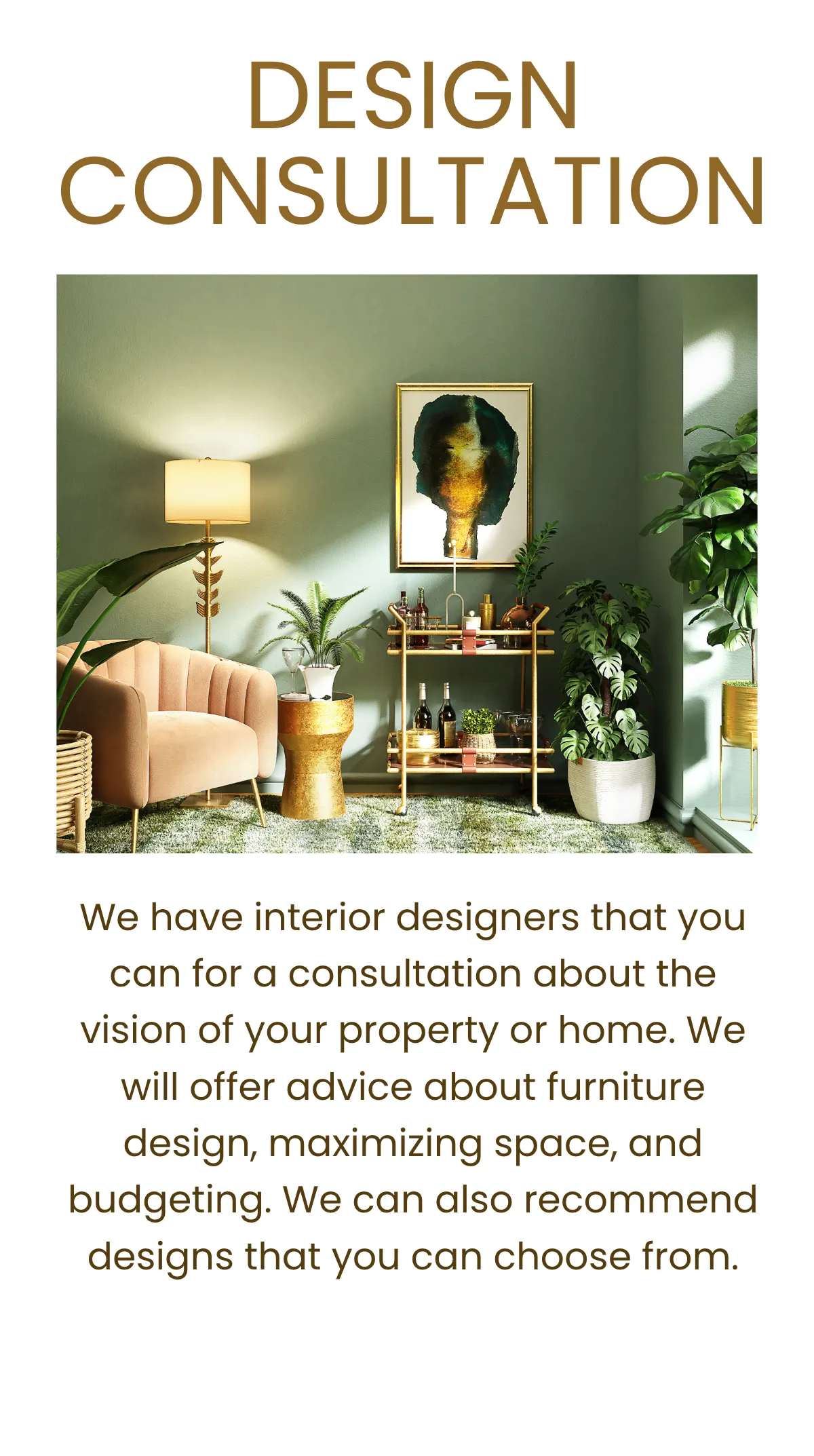 Free Interior Design Studio Mobile Presentation Template to Edit Online