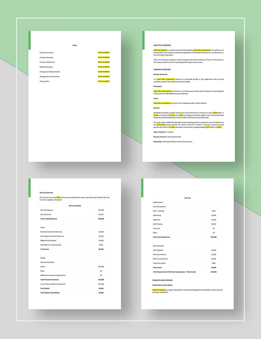 Saas Marketing Plan Template in Word Pages Google Docs Download