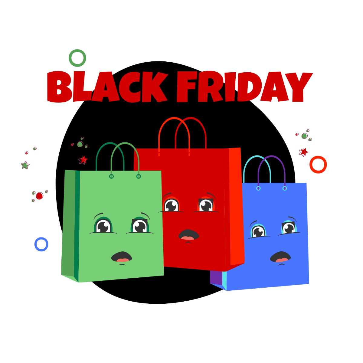 Cute Black Friday Clipart Template