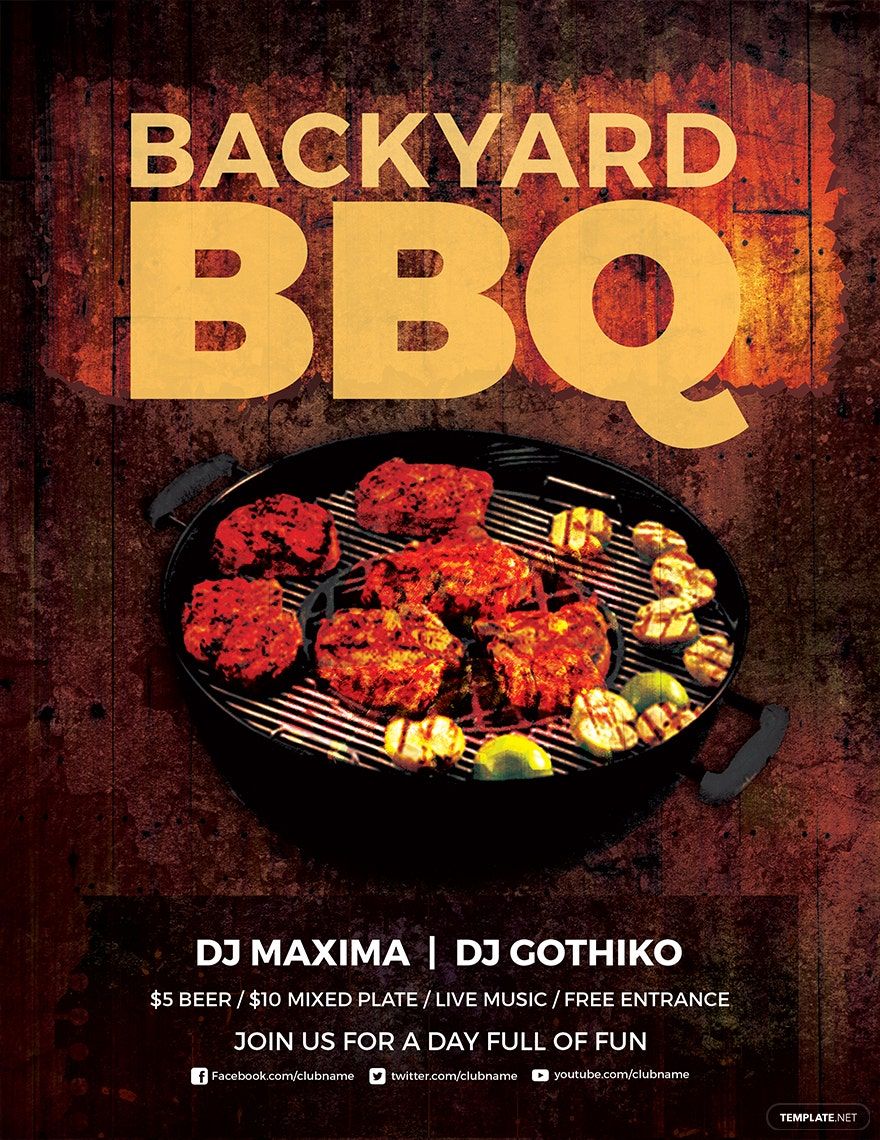 Premium Backyard BBQ Party Flyer Template