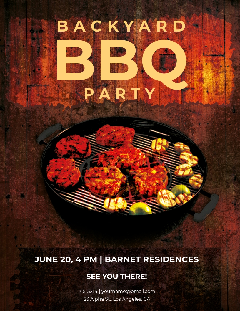 FREE Employee BBQ Party Flyer Template - Word (DOC) | PSD | Apple (MAC ...