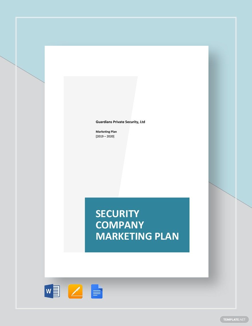 Security Company Marketing Plan Template