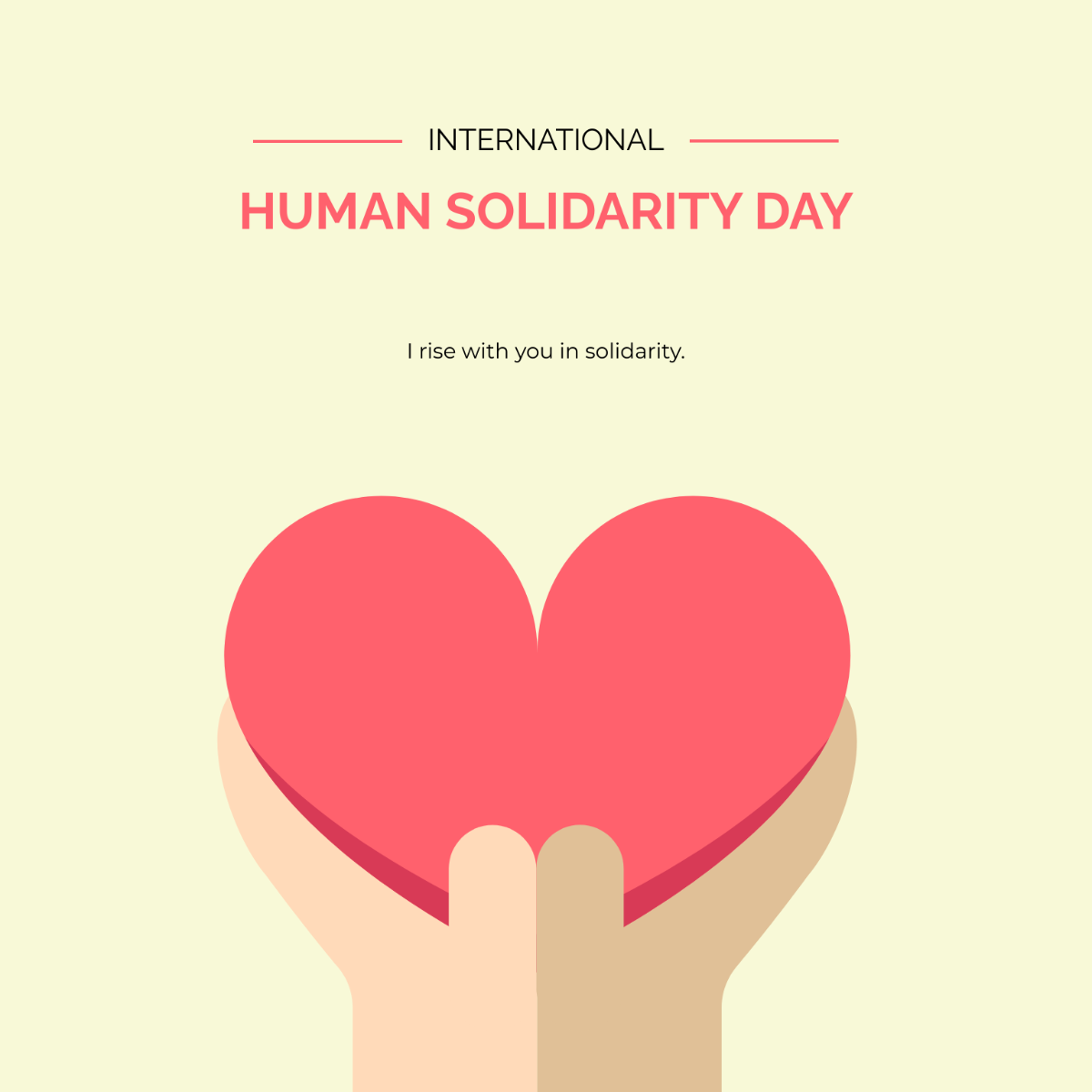 International Human Solidarity Day Poster Vector Template