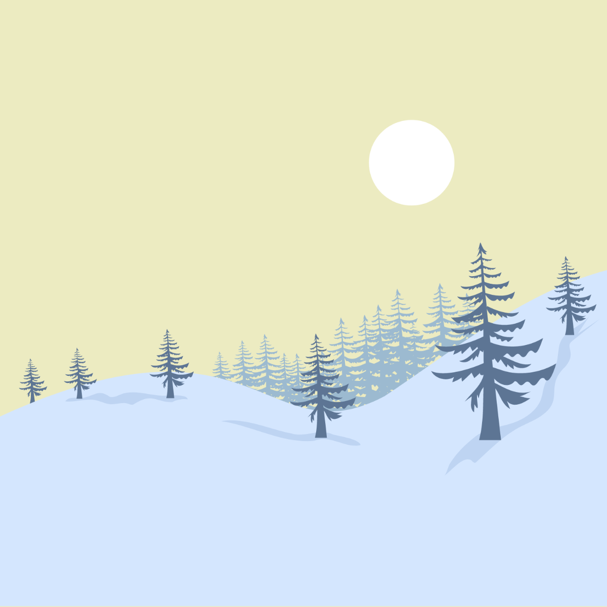Winter Solstice Illustration Template