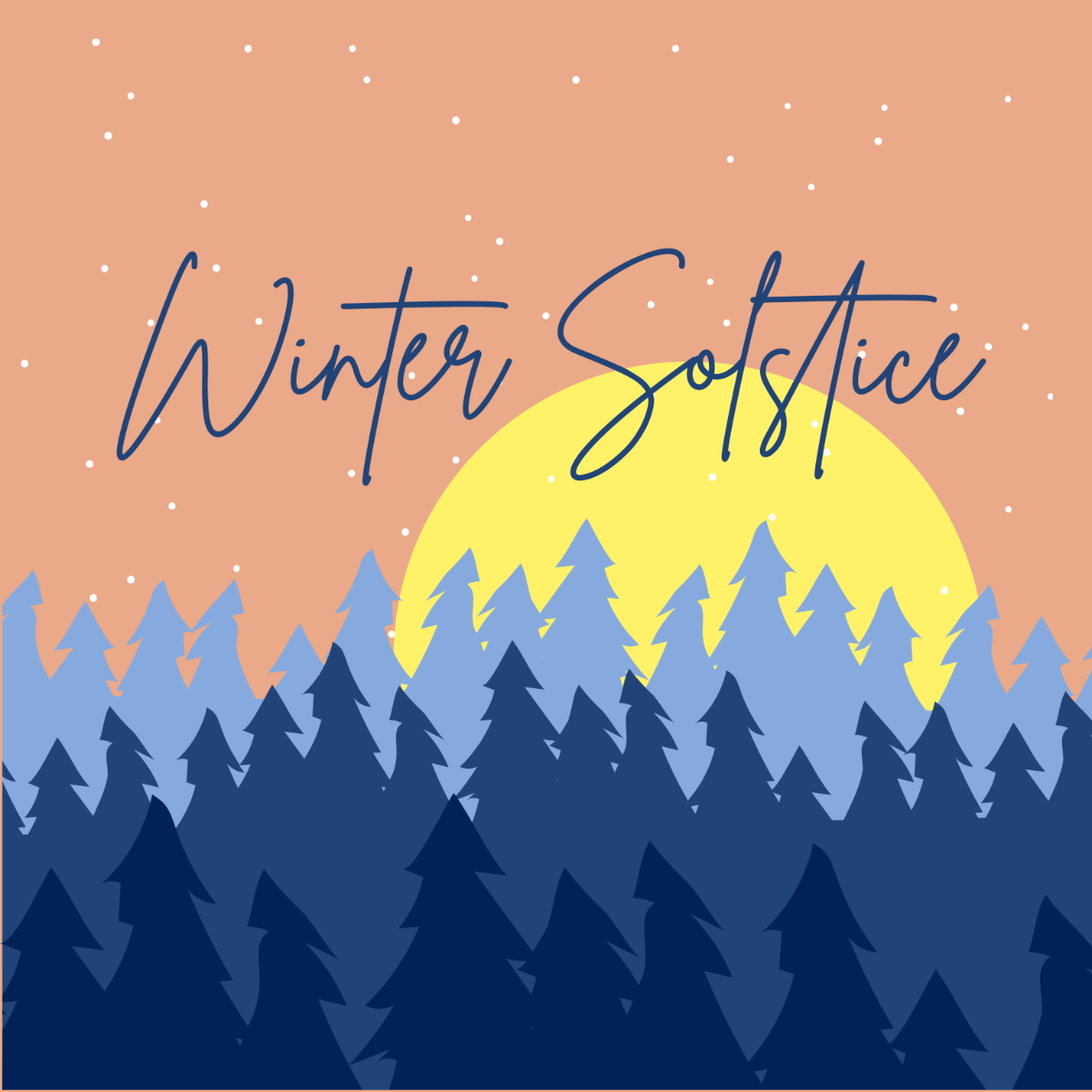 Winter Solstice Clipart Vector Template
