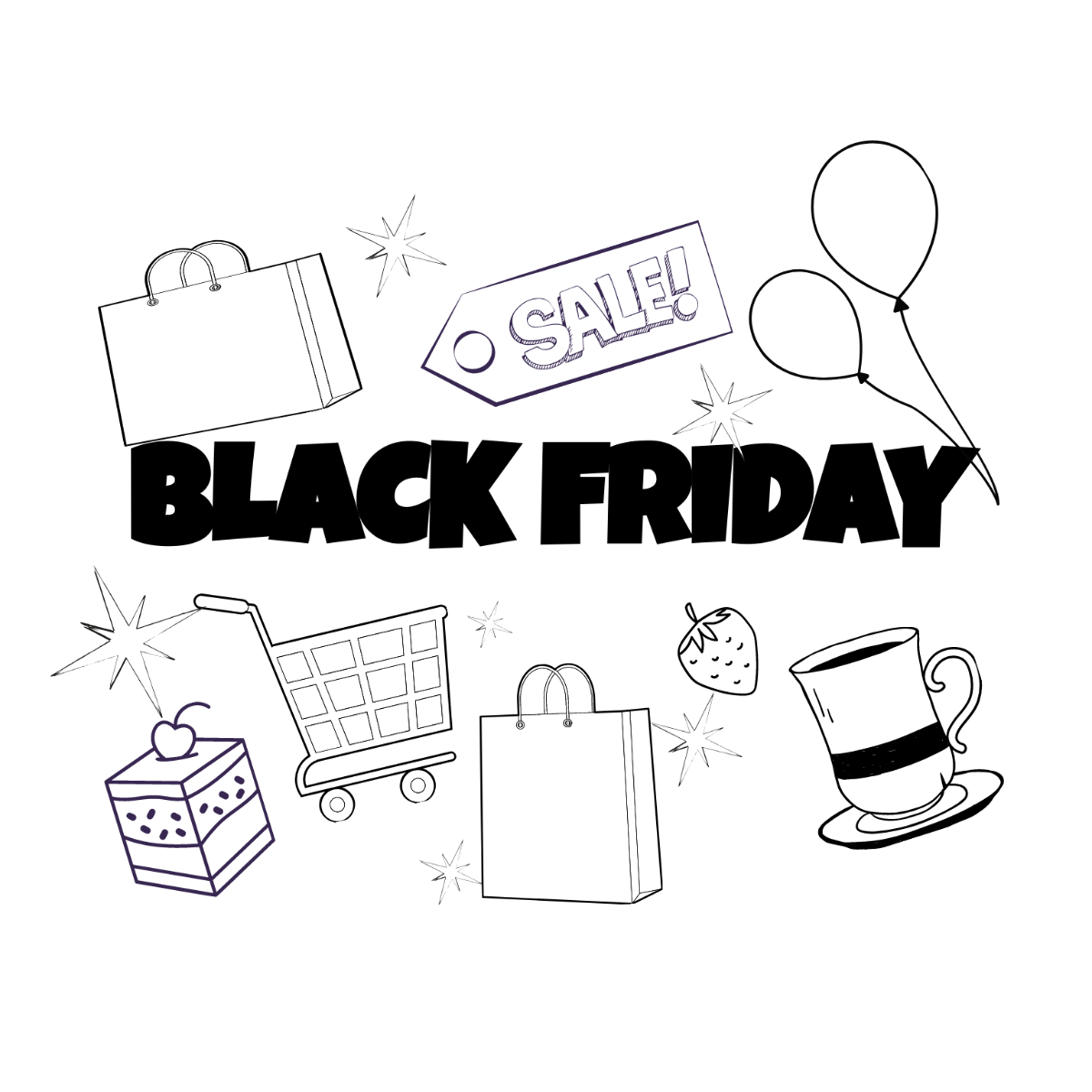 Black Friday Color Drawing Template