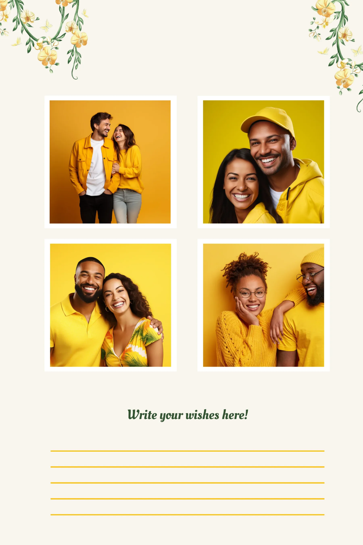 Free Polaroid Guestbook Sign Template to Edit Online