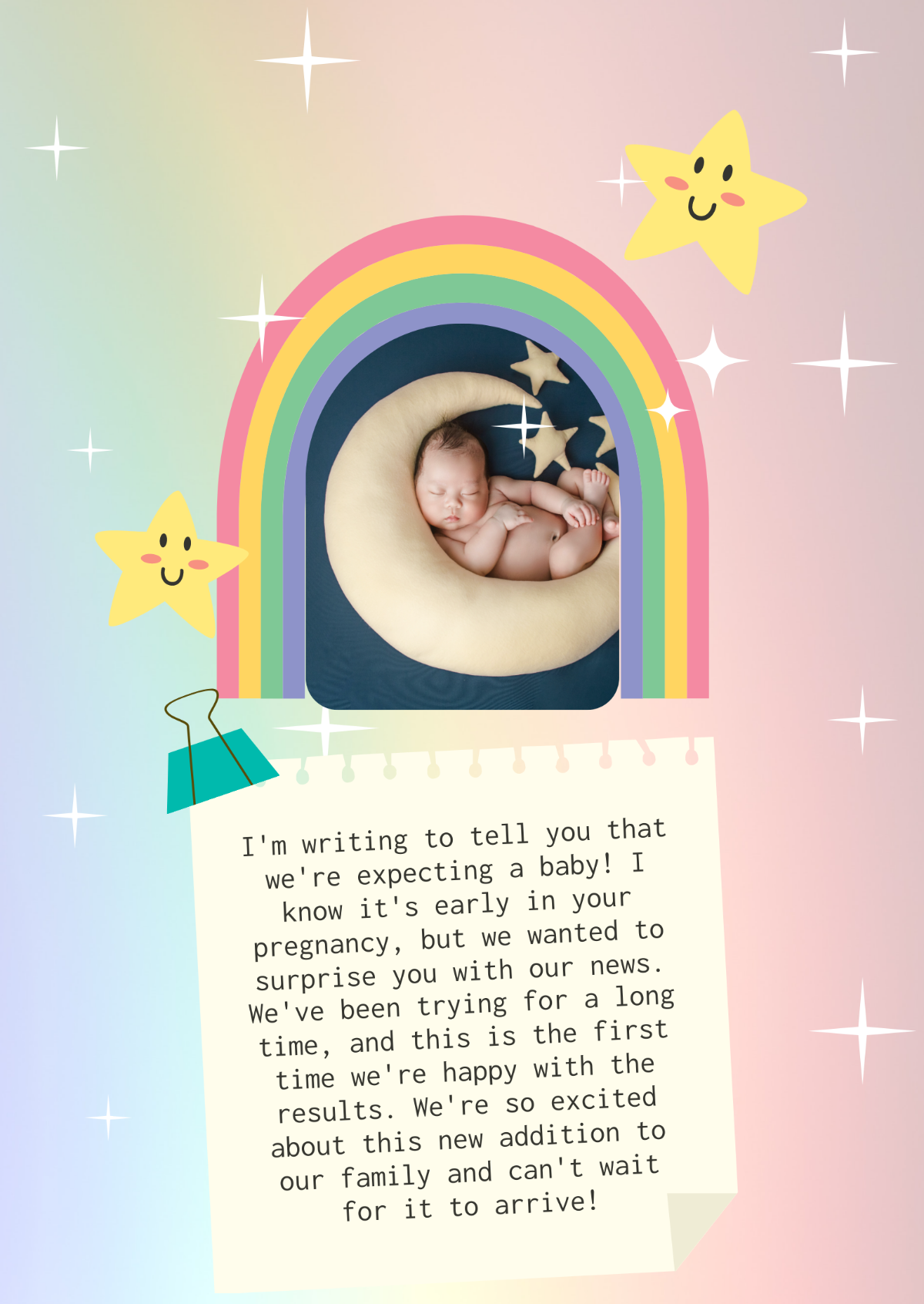 Rainbow Baby Announcement Template