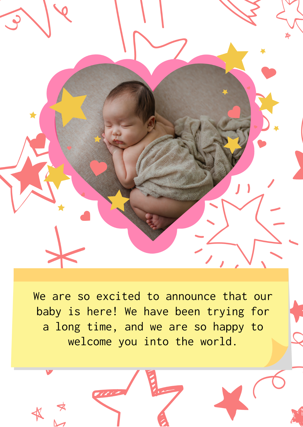 Baby Arrival Announcement Template