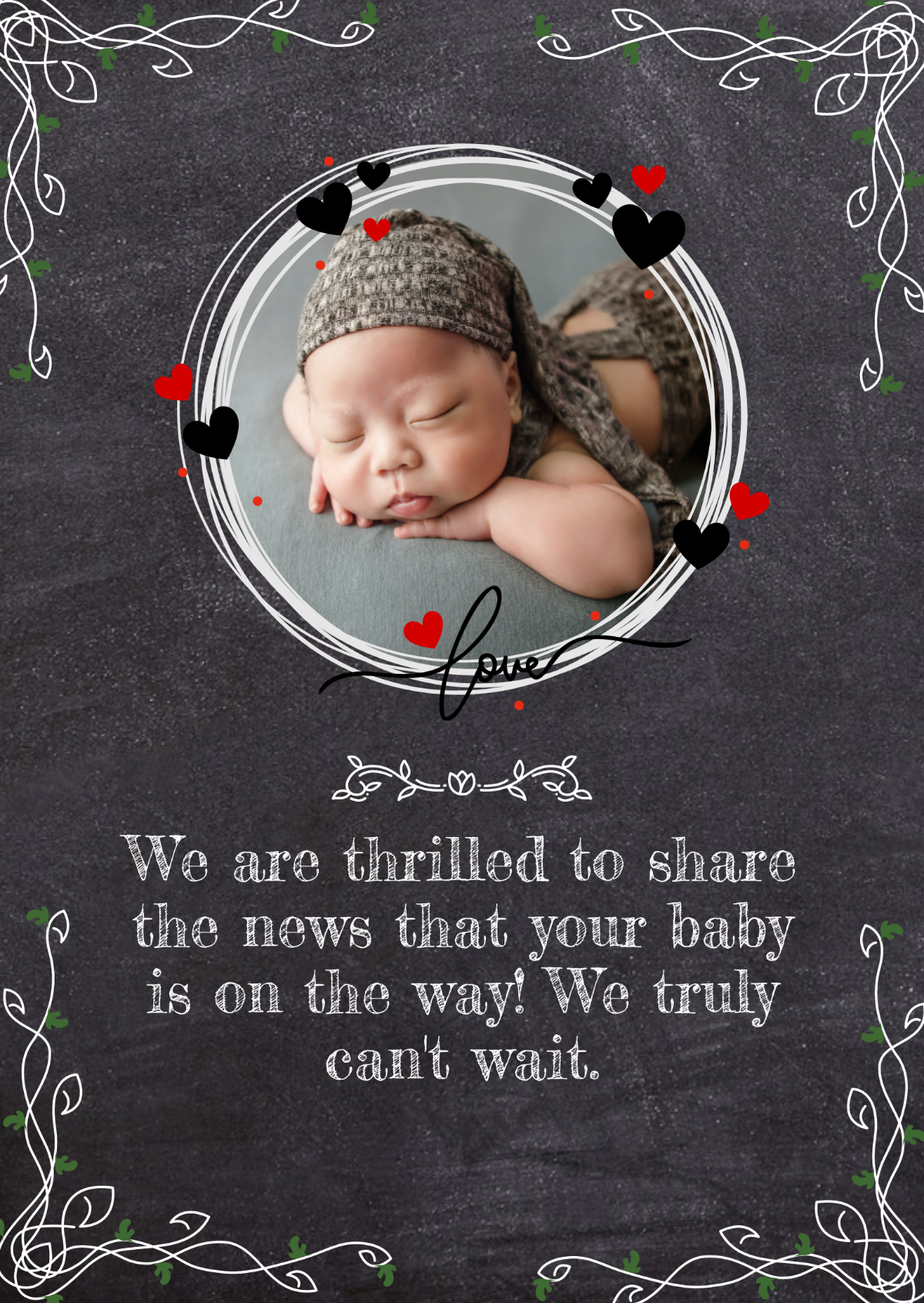 Chalkboard Baby Announcement Template