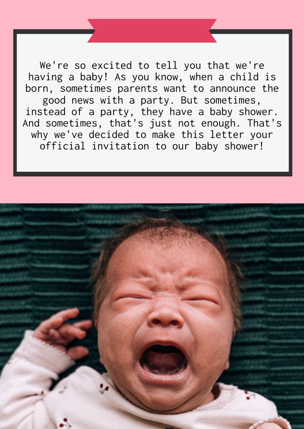 Funny Baby Announcement Template