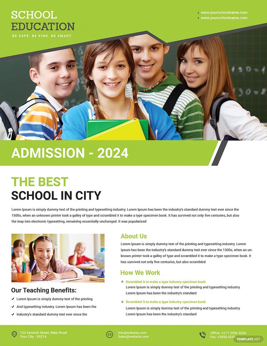 School Education Flyer Template in Word, Google Docs, Illustrator, PSD, Apple Pages, Publisher