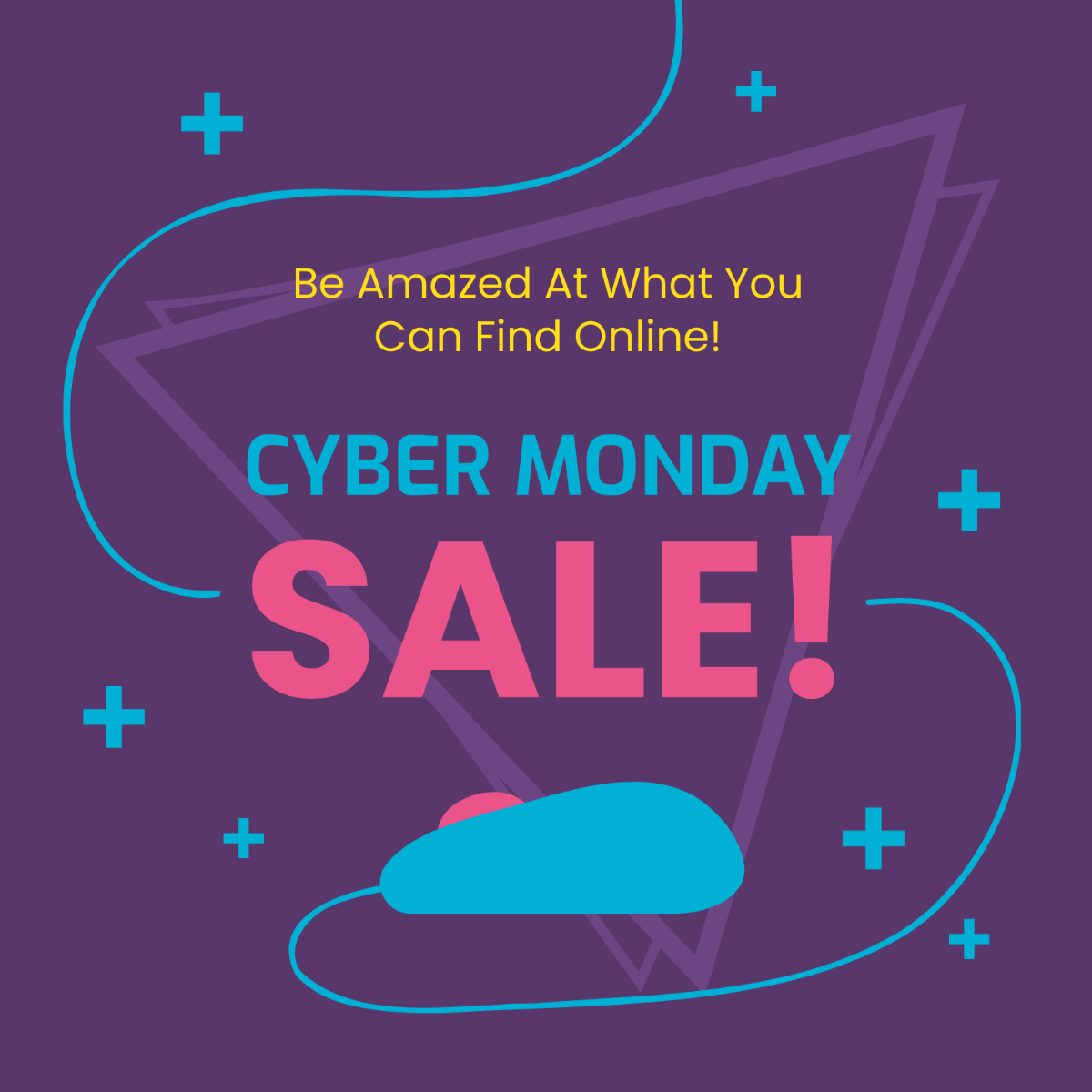 Cyber Monday Message Vector Template