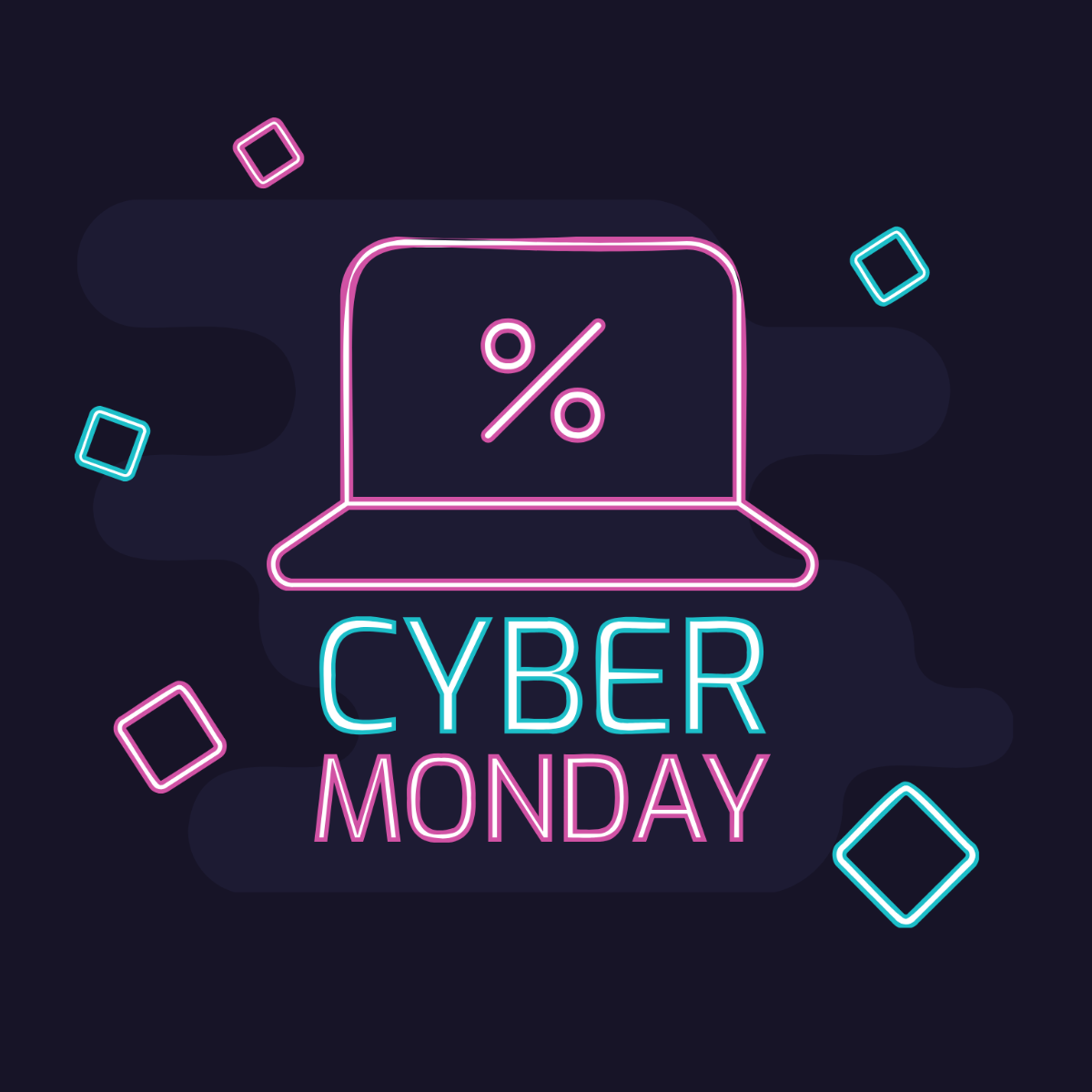 Cyber Monday Icon Vector Template