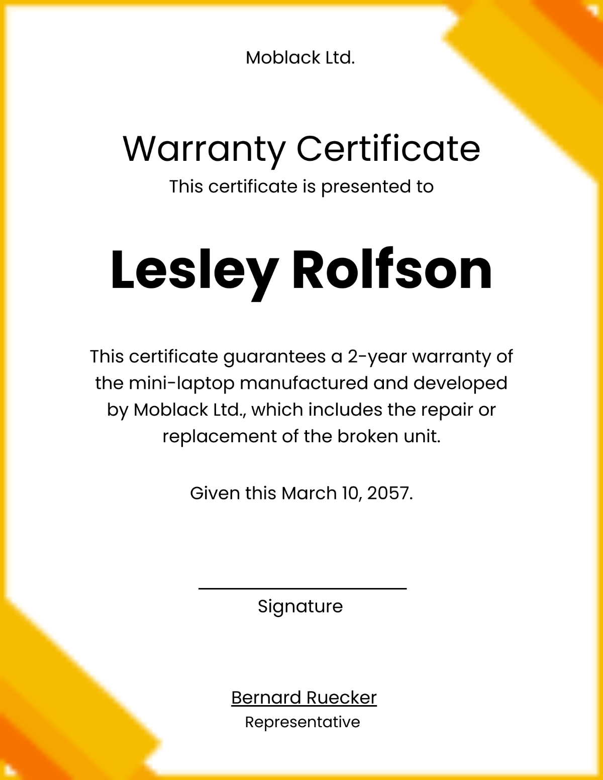 Product Warranty Certificate Template - Edit Online & Download