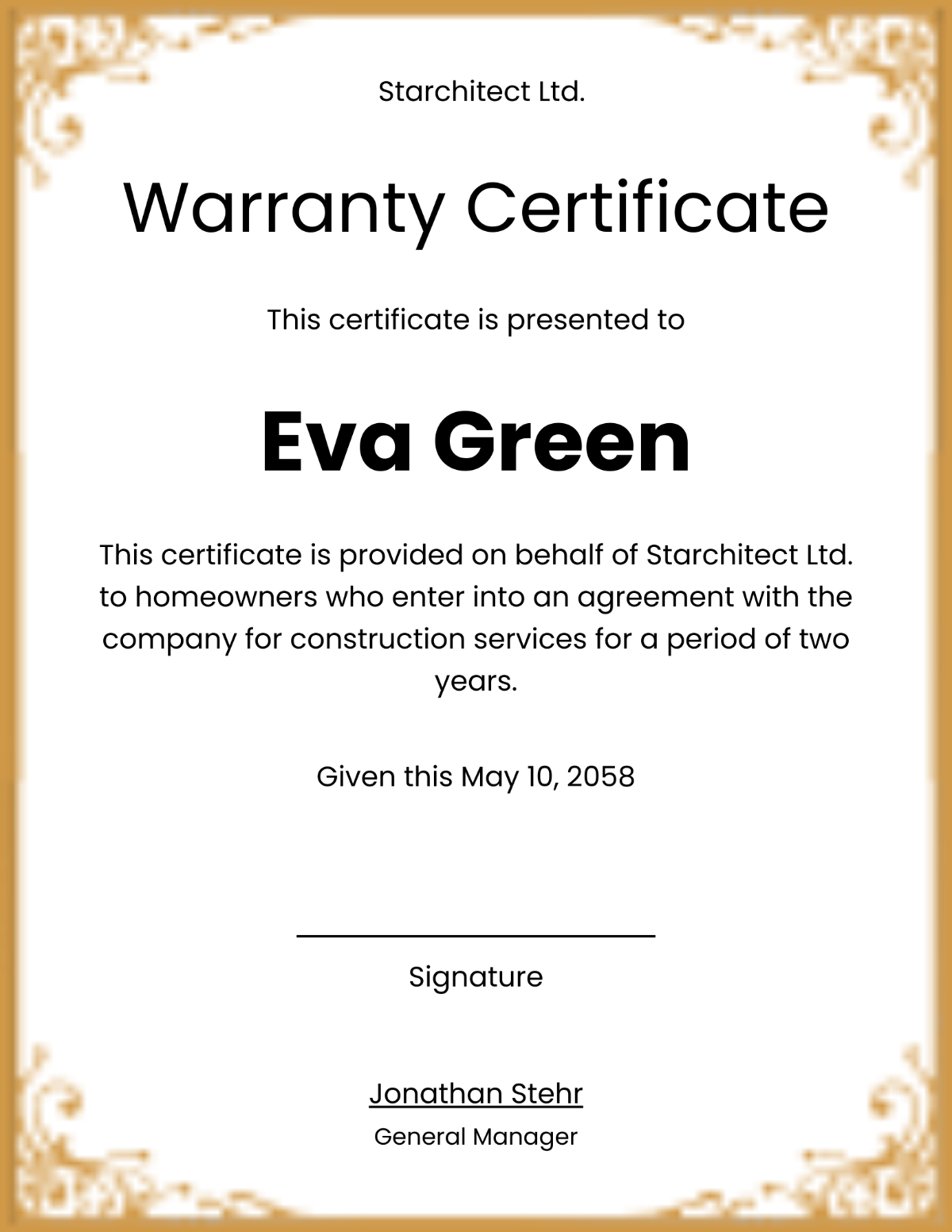 Vintage Warranty Certificate Template - Edit Online & Download