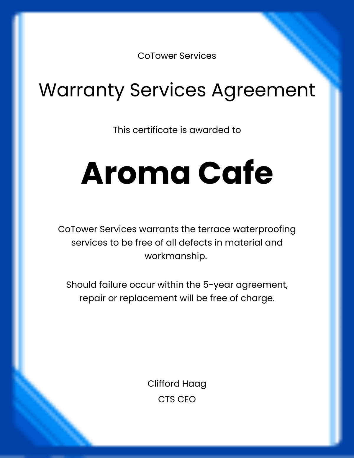 Waterproofing Warranty Certificate Template - Edit Online & Download