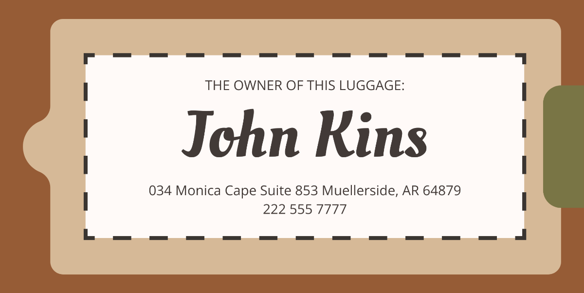 Free Leather Luggage Tag Template