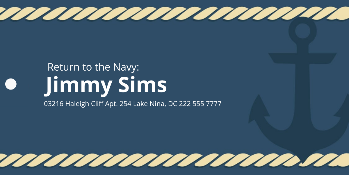 Navy Luggage Tag Template
