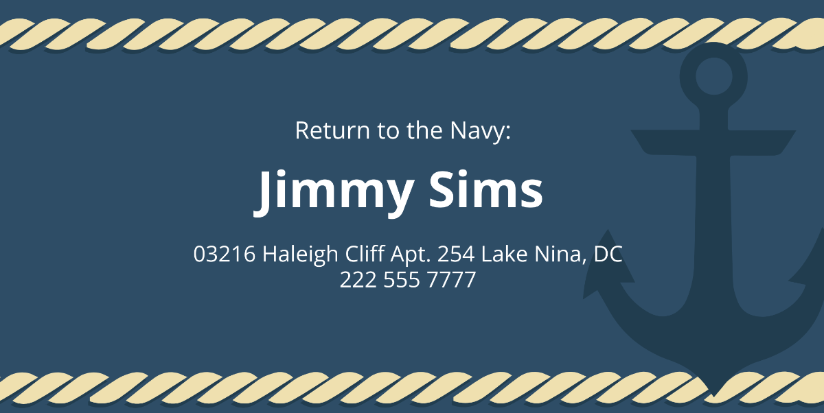 Navy Luggage Tag Template - Edit Online & Download