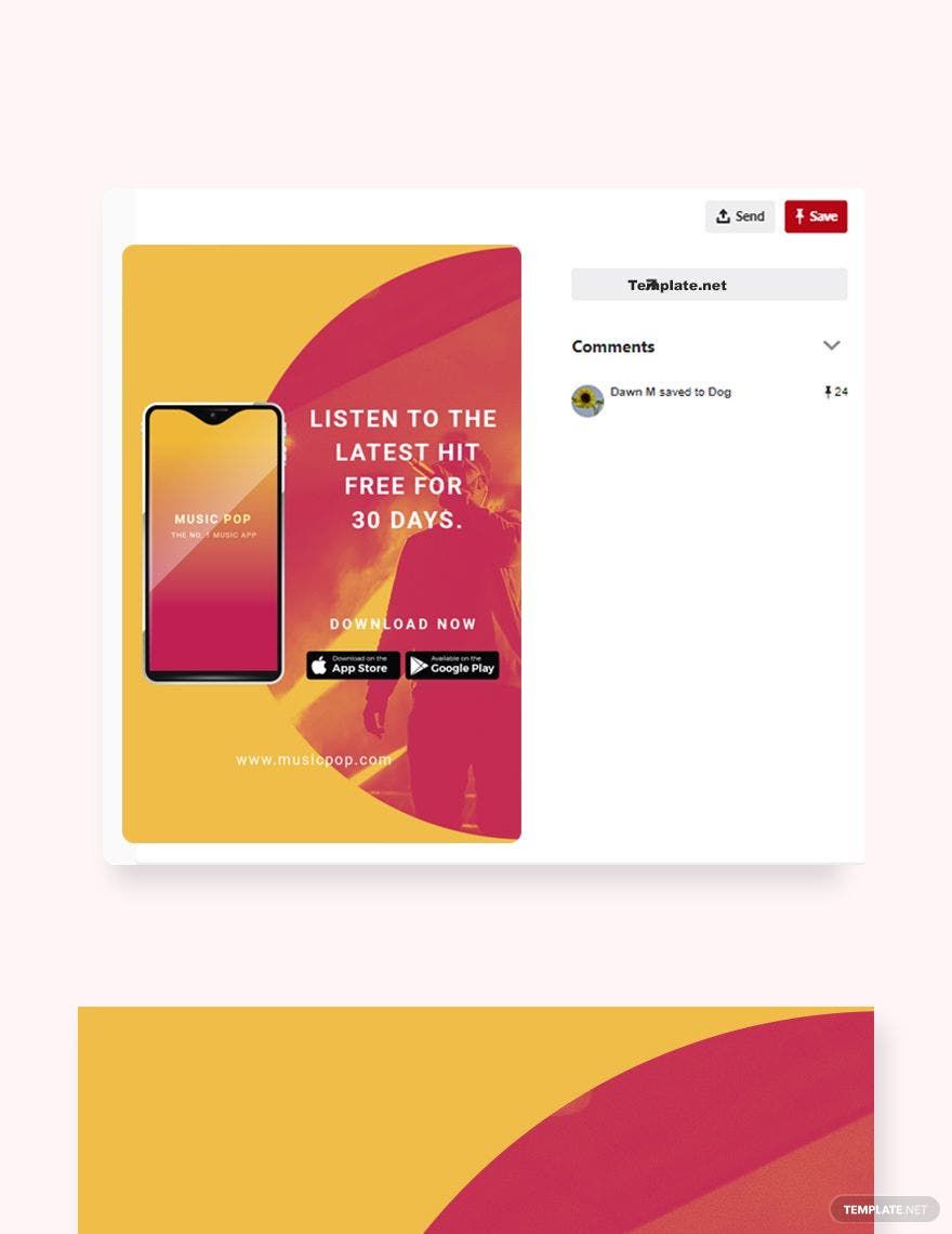 Elegant App Promotion Pinterest Pin Template in PSD