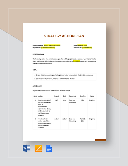 10 Strategic Action Plan Templates Docs Pdf 7876
