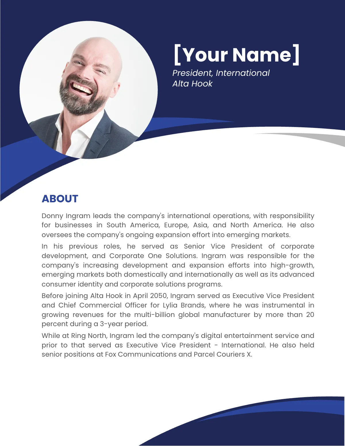 Free Professional Biography Template To Edit Online
