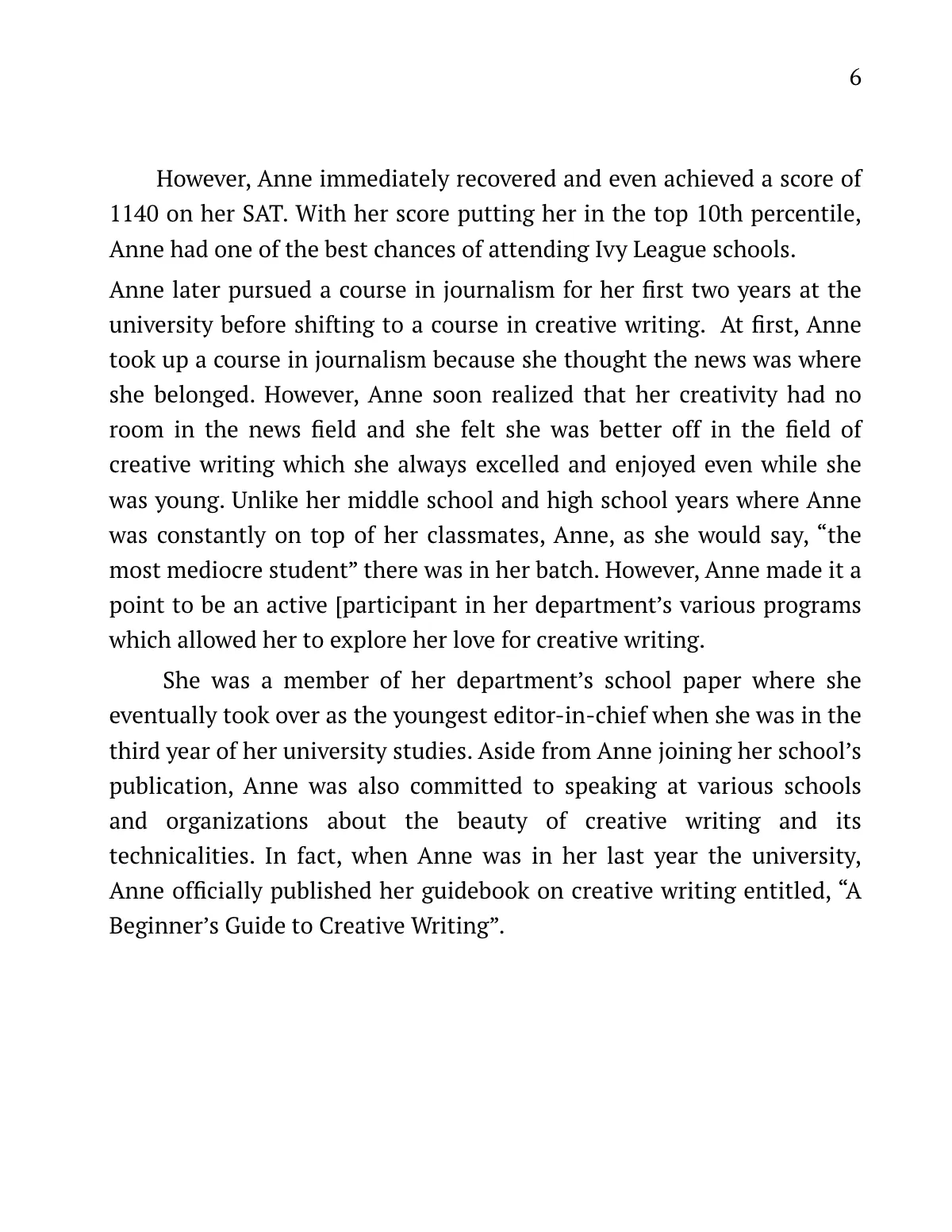 Free Biography Template to Edit Online