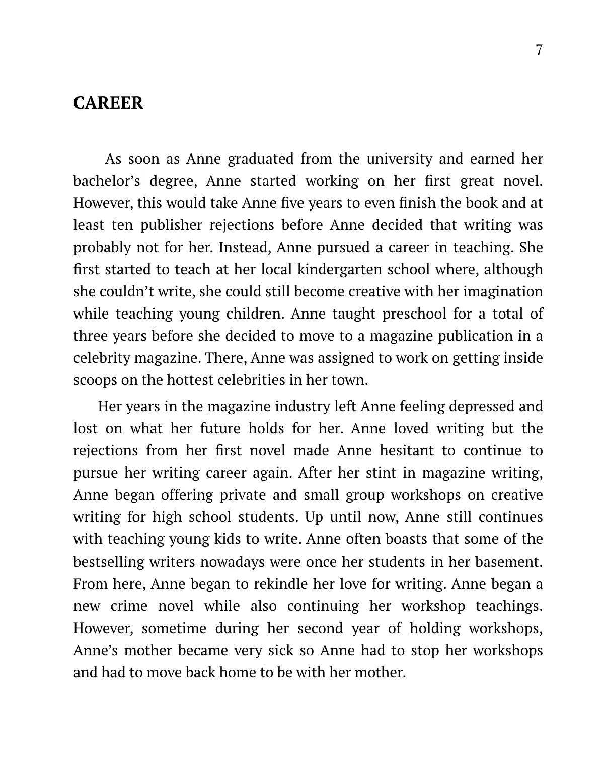 Free Biography Template to Edit Online