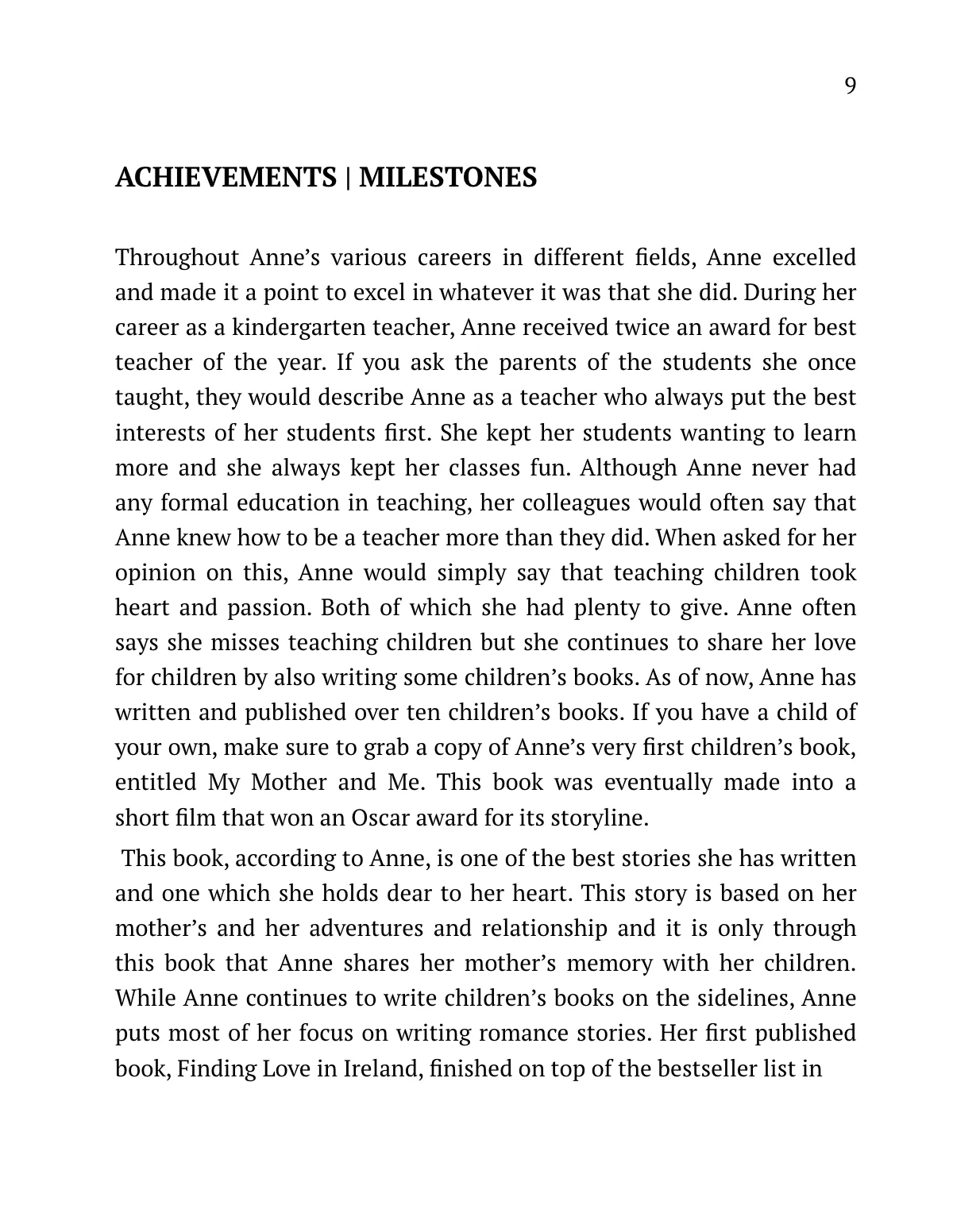 Free Biography Template to Edit Online