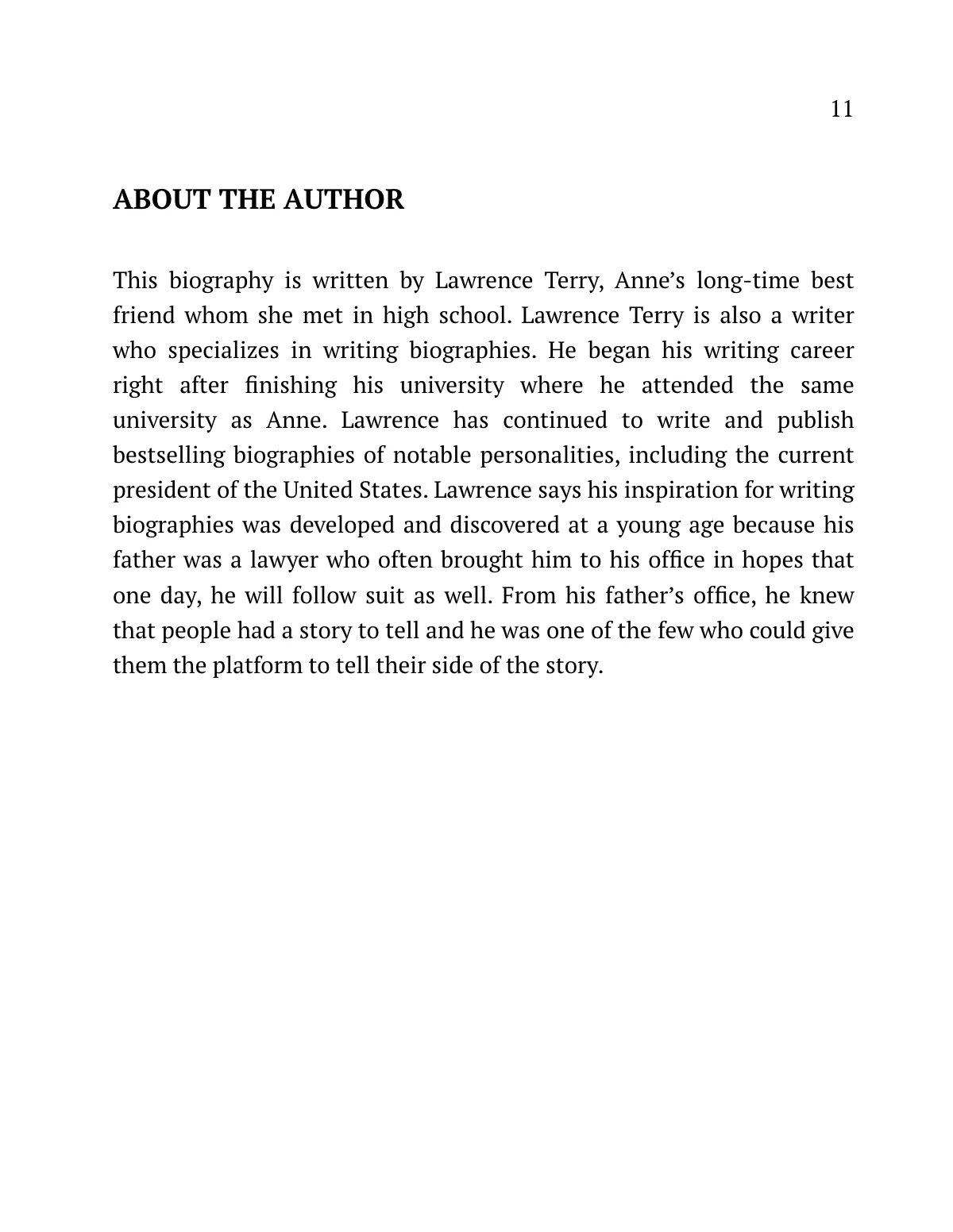 Free Biography Template to Edit Online