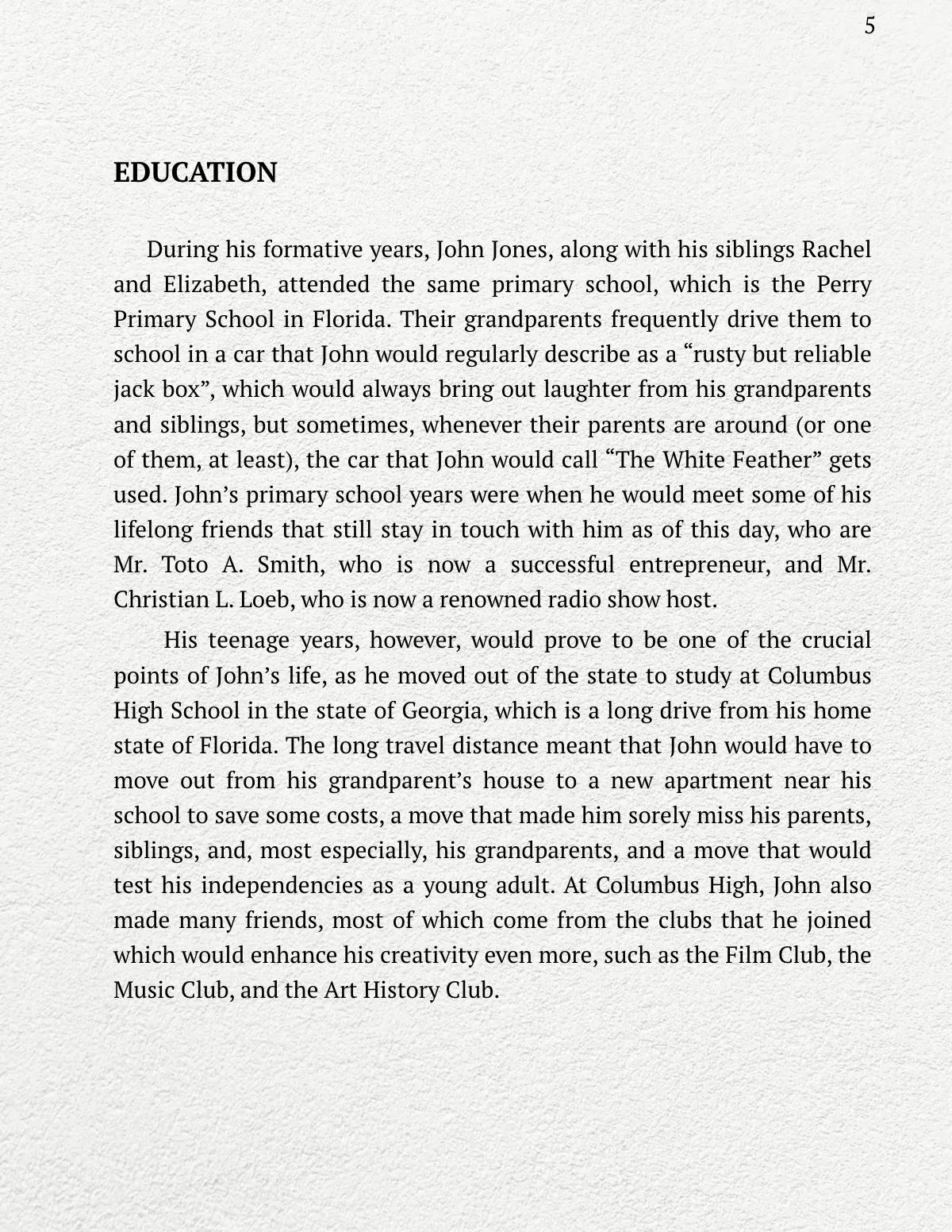 Free Creative Biography  Template to Edit Online