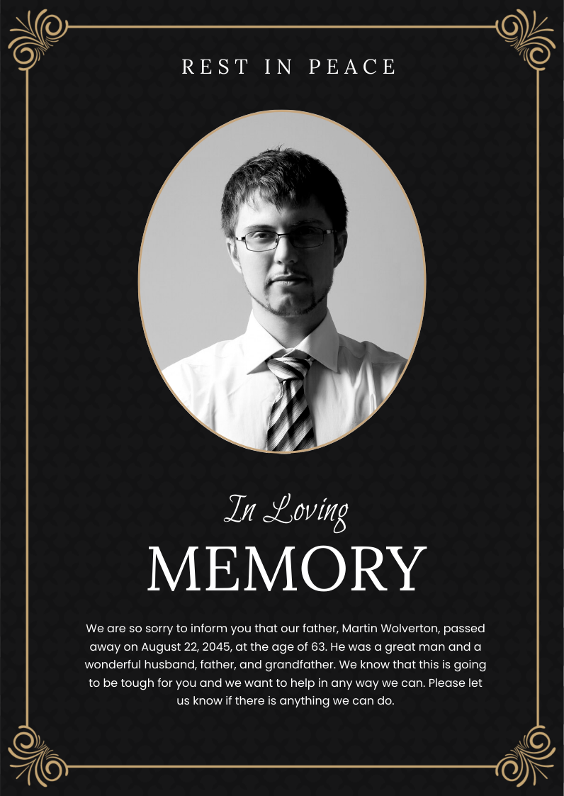 Free Funeral Announcement Template