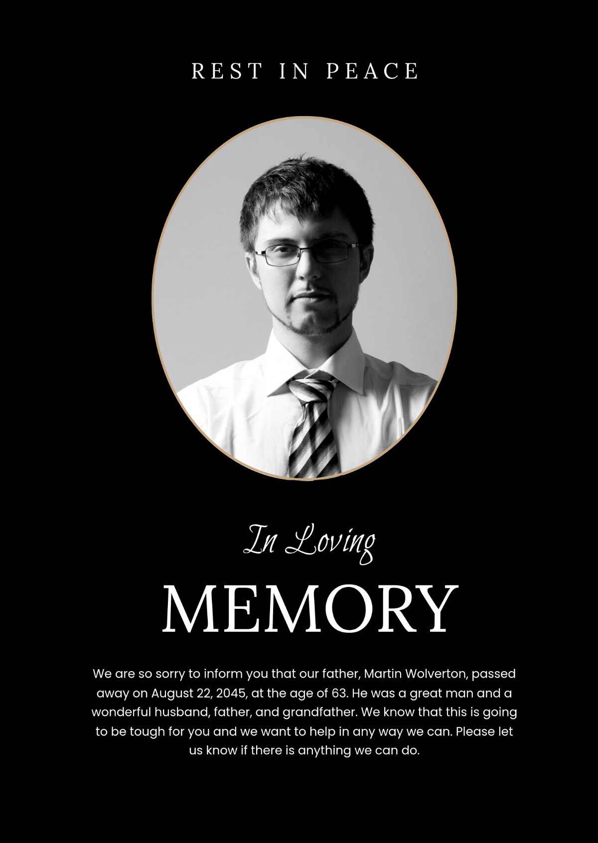 Free Funeral Announcement Template